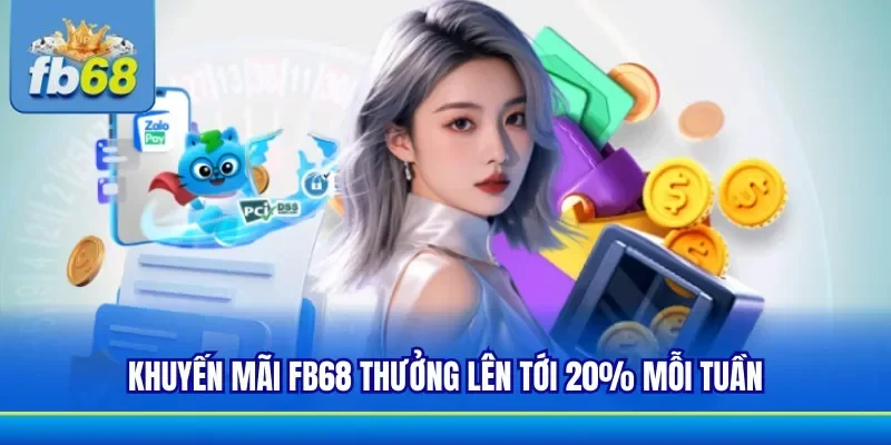 Khuyến mãi FB68 với mức thưởng hấp dẫn 20%